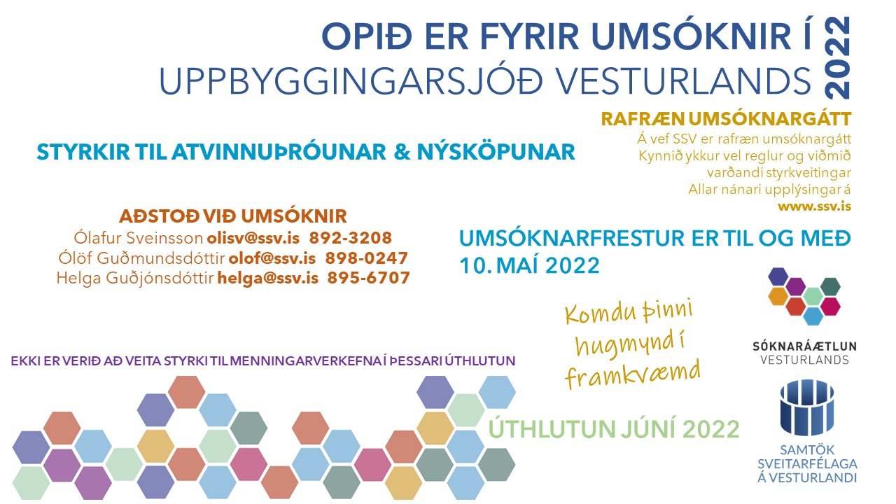 Featured image for “Opið fyrir umsóknir í Uppbyggingarsjóð Vesturlands”