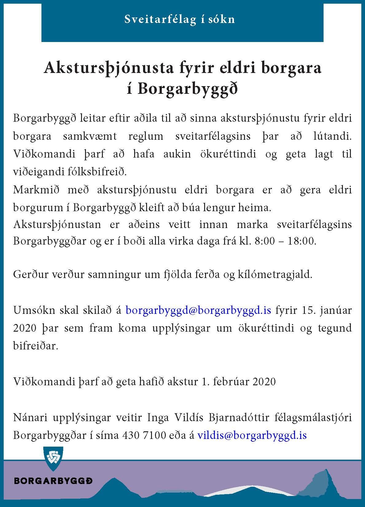 Featured image for “Akstursþjónusta fyrir eldri borgara í Borgarbyggð”