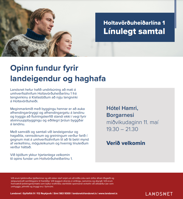 Featured image for “Opin fundur fyrir landeigendur og haghafa – Holtavörðuheiðarlína 1”