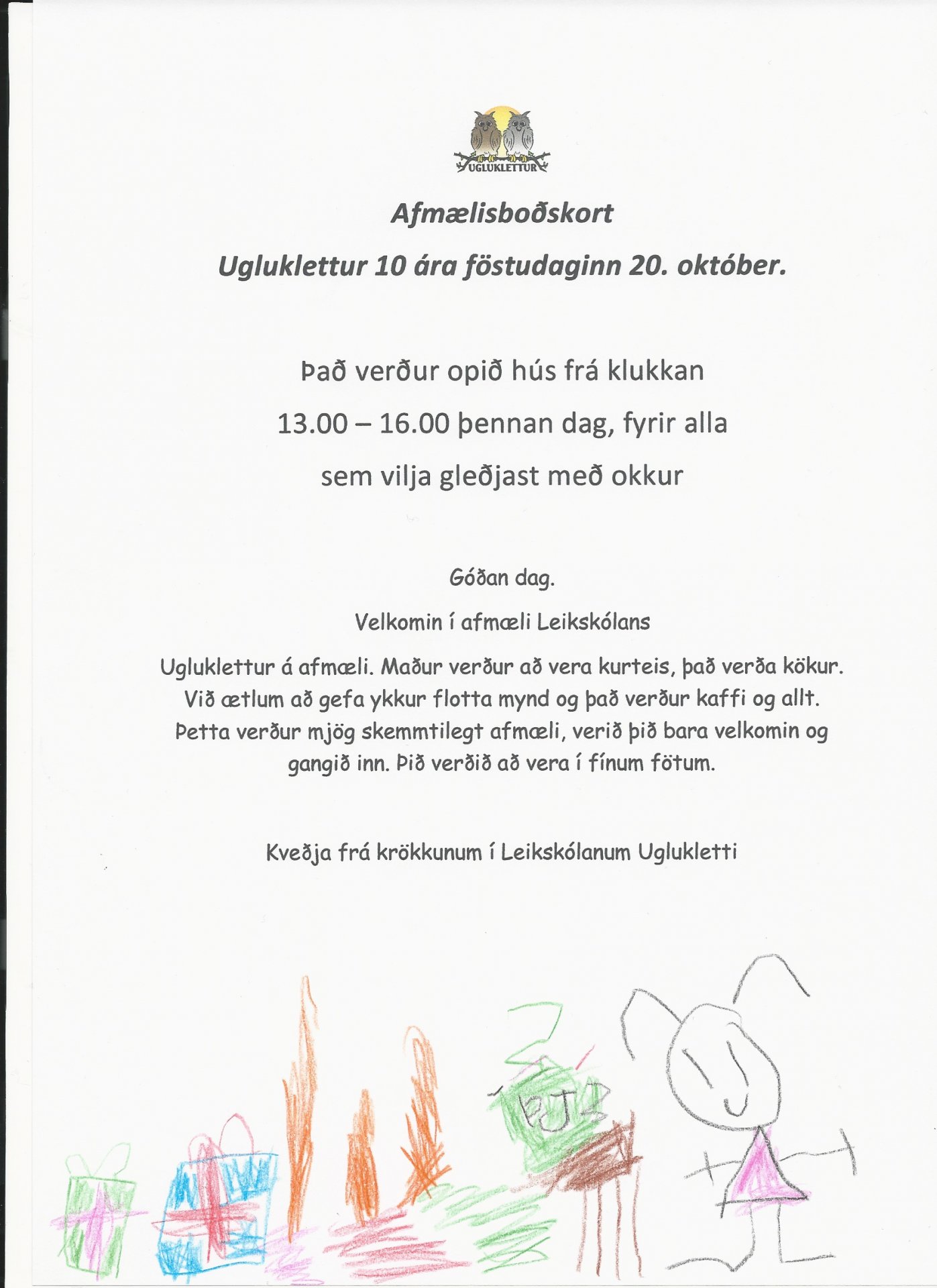Featured image for “Leikskólinn Ugluklettur 10 ára”