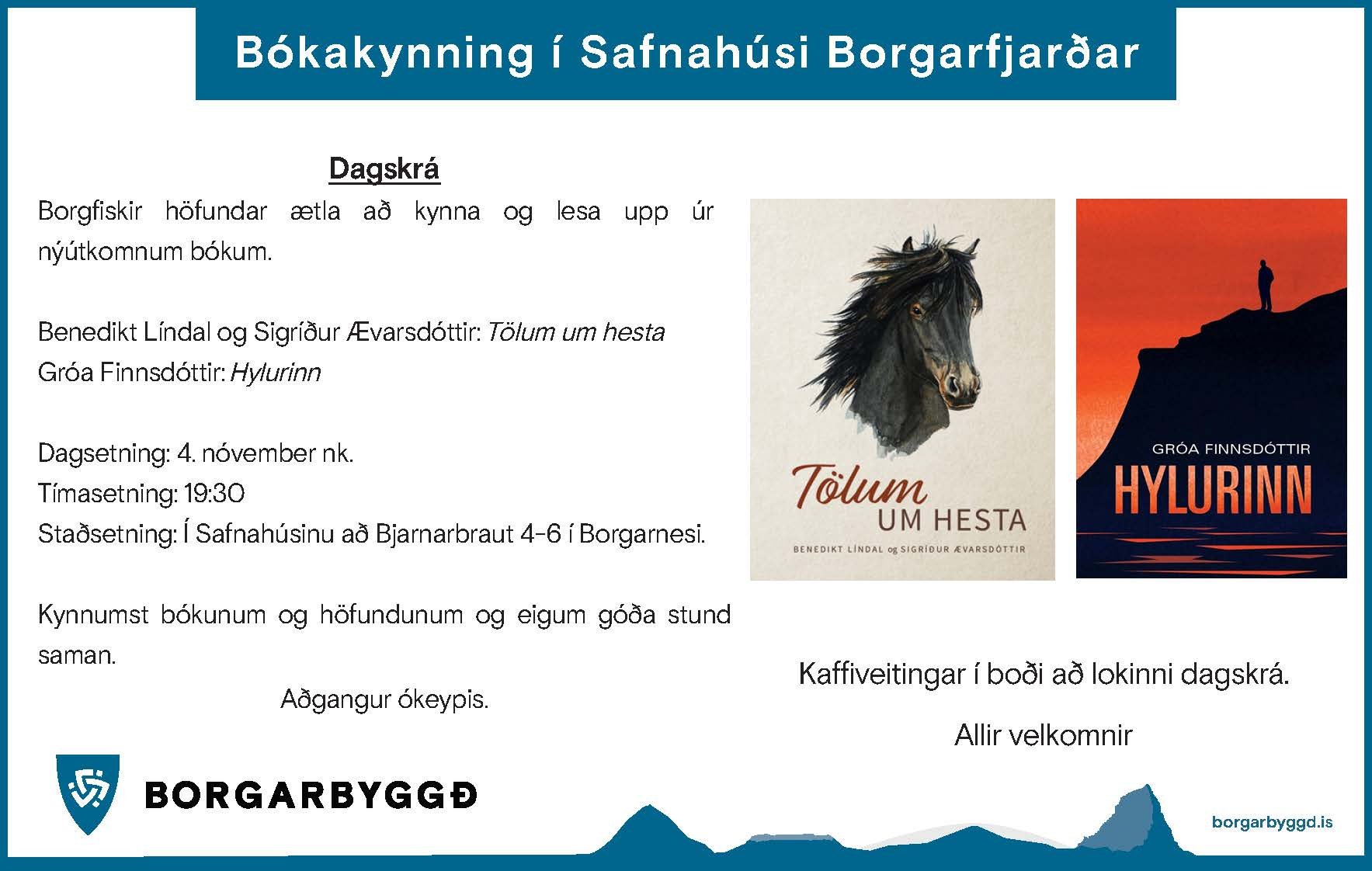 Featured image for “Frestað: Bókakynning í Safnahúsi Borgarfjarðar”