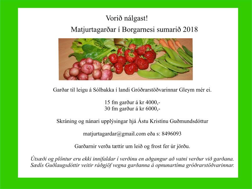 Featured image for “Matjurtagarðar 2018”