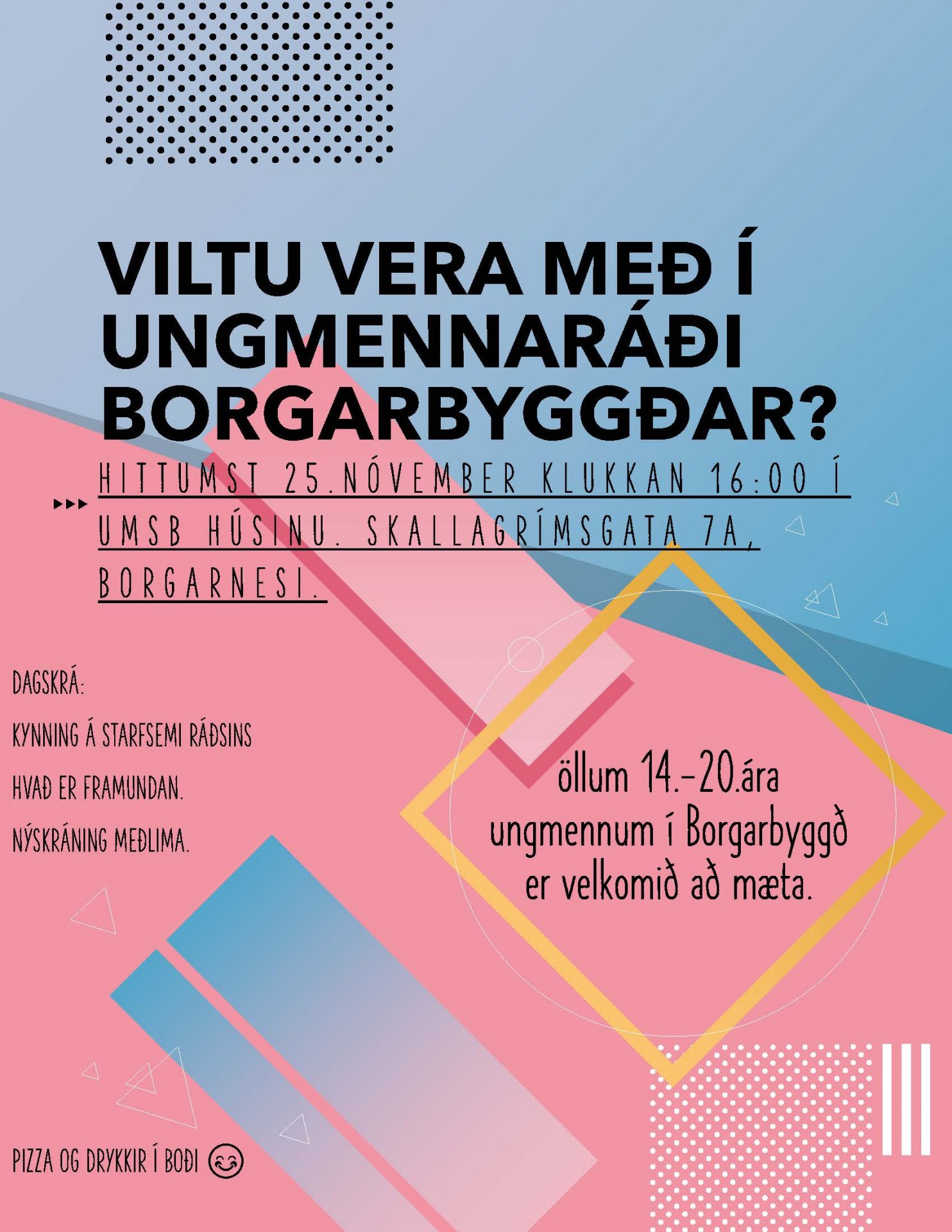 Featured image for “Viltu vera með í Ungmennaráði Borgarbyggðar?”