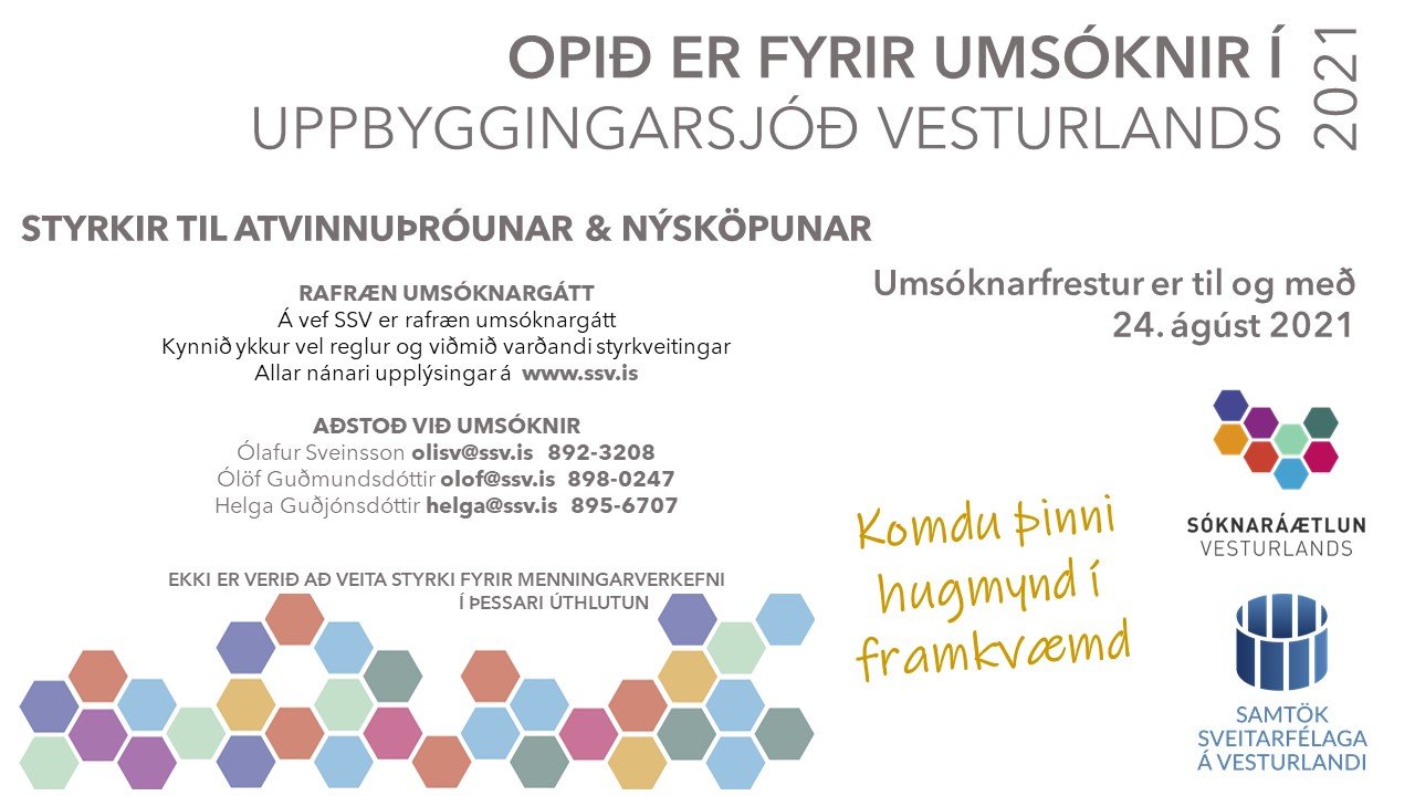 Featured image for “Opið er fyrir umsóknir í Uppbyggingarsjóð Vesturlands”