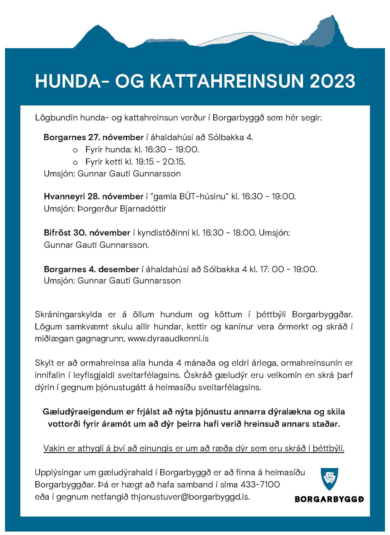 Featured image for “Hunda- og kattahreinsun 2023”