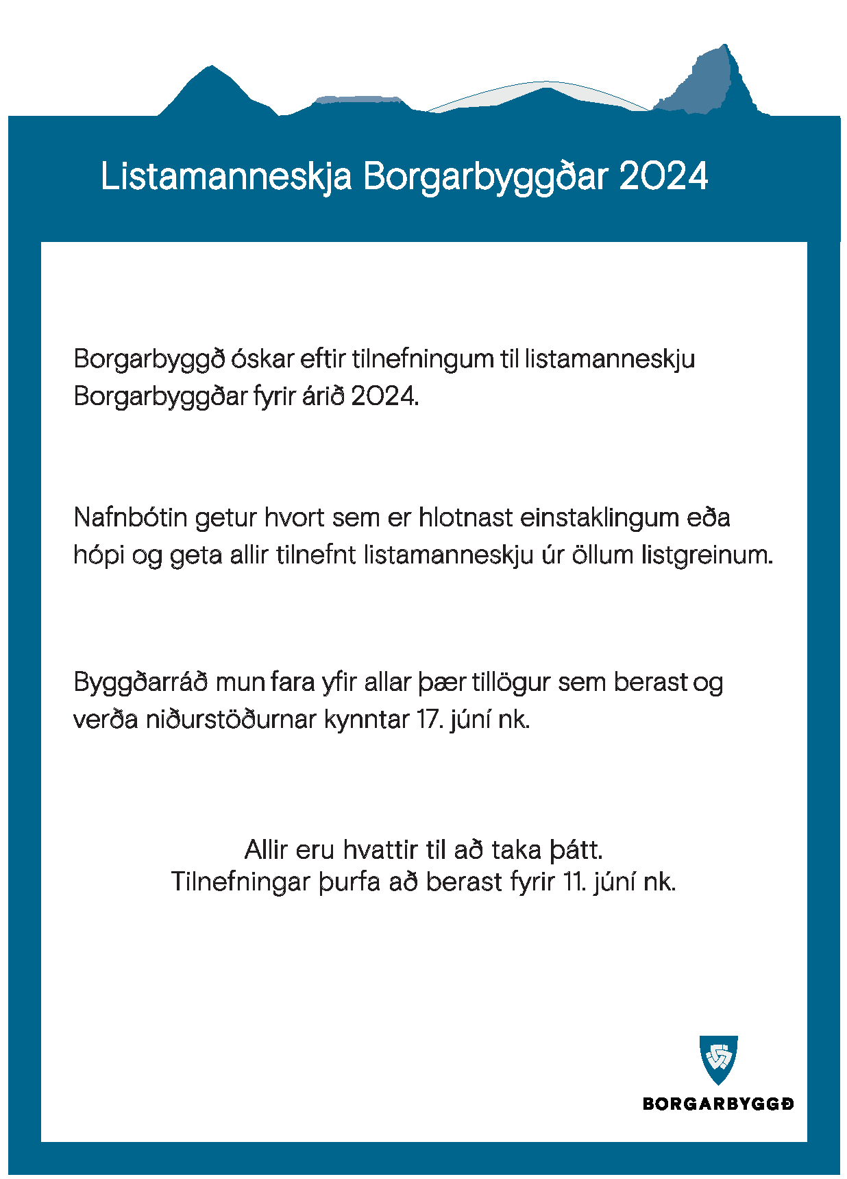Featured image for “Listamanneskja Borgarbyggðar 2024”