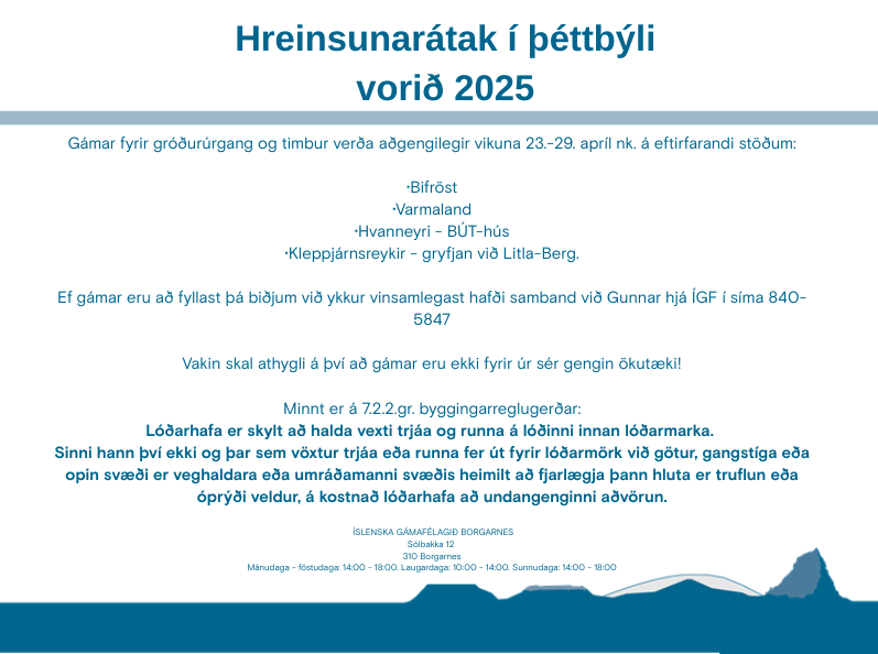 Featured image for “Hreinsunarátak í þéttbýli vorið 2025.”
