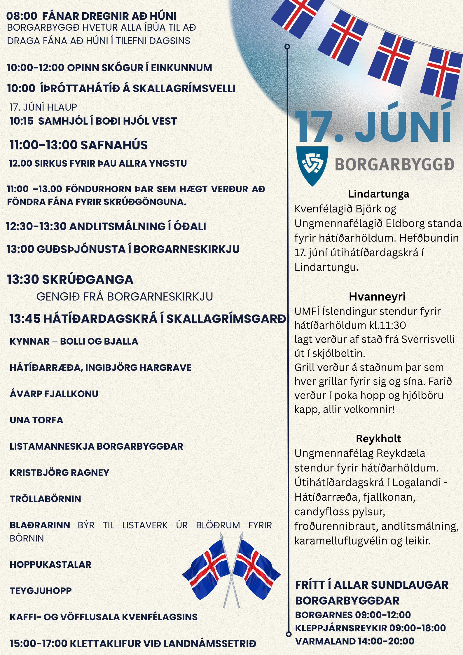 Featured image for “17. júní hátíðardagskrá Borgarbyggðar”