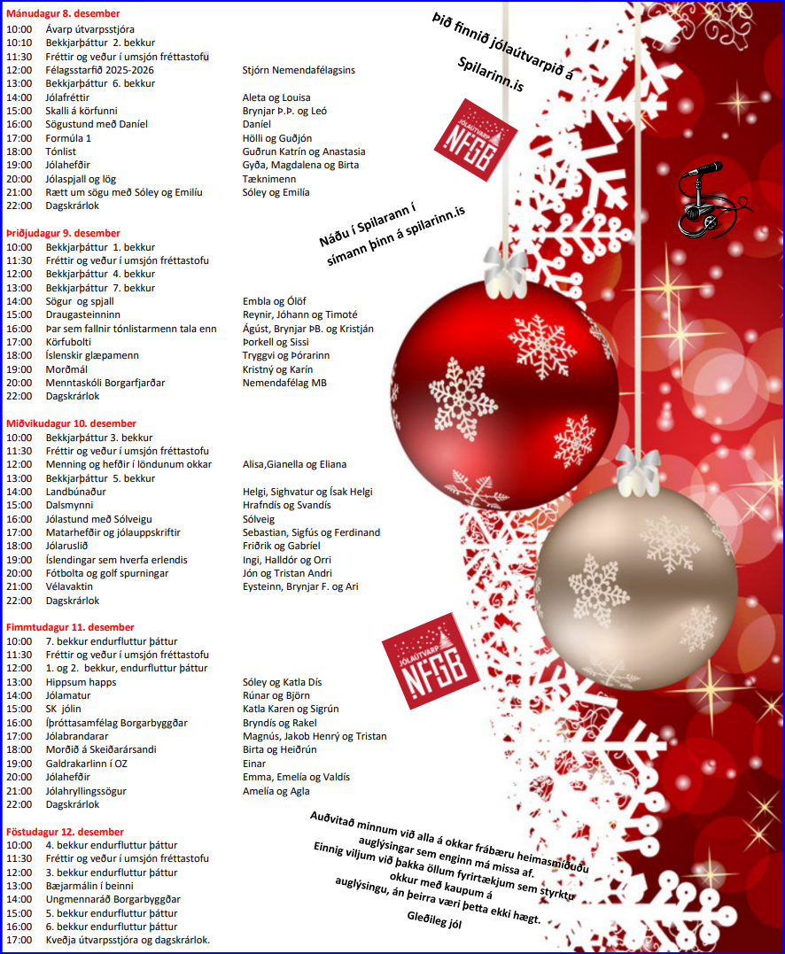 Featured image for “Jólaútvarp NFGB, FM Óðal 101,3”