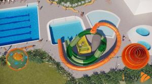 Ný hönnun á vatnsrennibrautum við sundlaugina í Borgarnesi